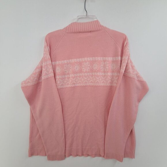 National Women's Long Sleeve Mock Neck Knit Pullover Sweater Pink Size 3X - Picture 4 of 7